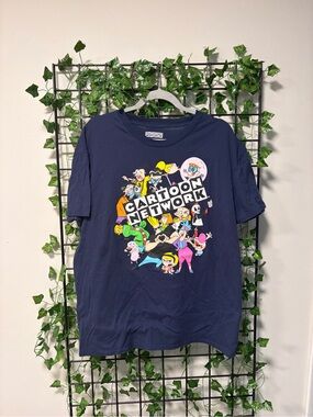 Cartoon Network White Logo on Navy Tee